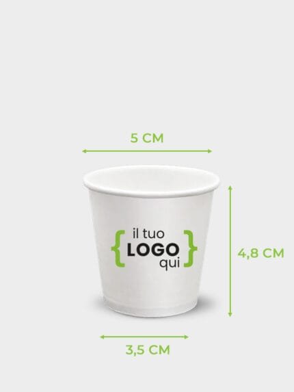 Bicchiere di carta Personalizzato da 75ML-2,5OZ Made in Italy